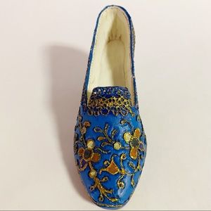 Raine Just the Right Shoe "The Empress" #25012 Blue Gold Mini Pump Shoe Figurine